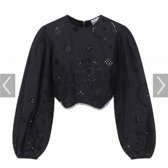 NWT! GANNI SIZE 38 Cropped ORGANIC COTTON Top Size 38 Size 6 NWT - Picture 2 of 8